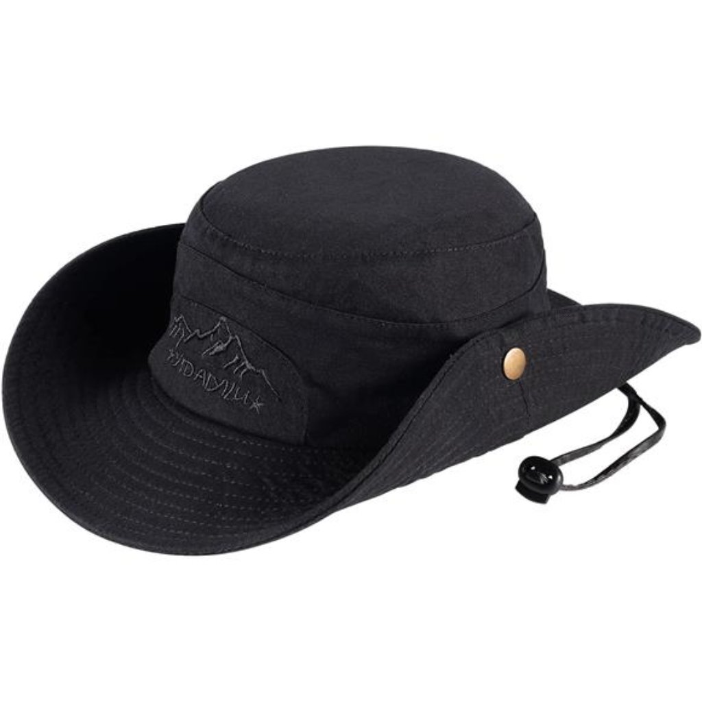 Men's Sun Hat Upf 50 Wide Brim Bucket Hat Safari Boonie Hat, Black